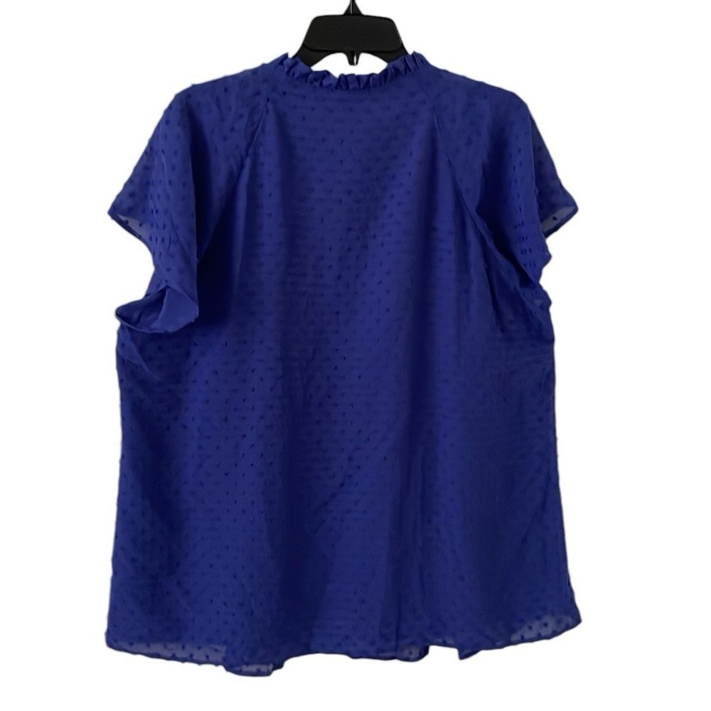 Andree By Unit Women's Blue Eyelet Button Keyhole Sleeveless Top Size 2X - Picture 5 of 7